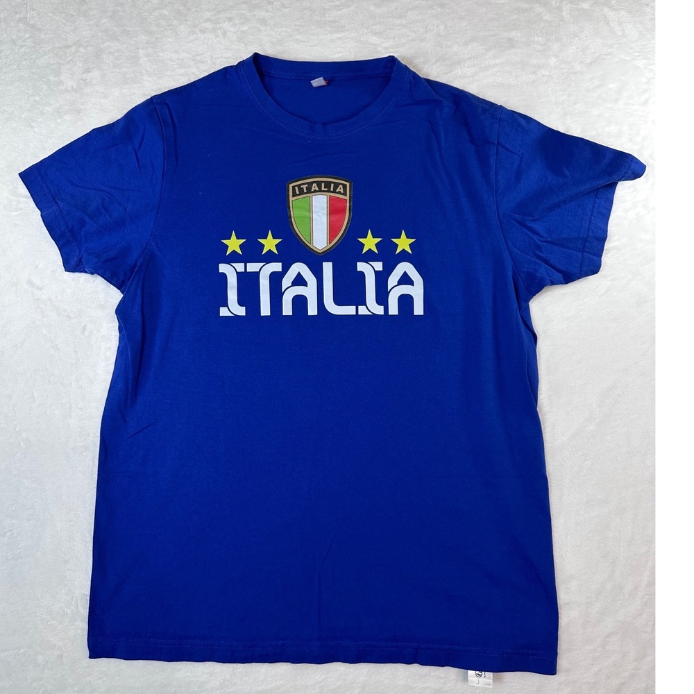 Clique Basic Italia Soccer T-Shirt Blue Jackson 23 Italy National Team Large